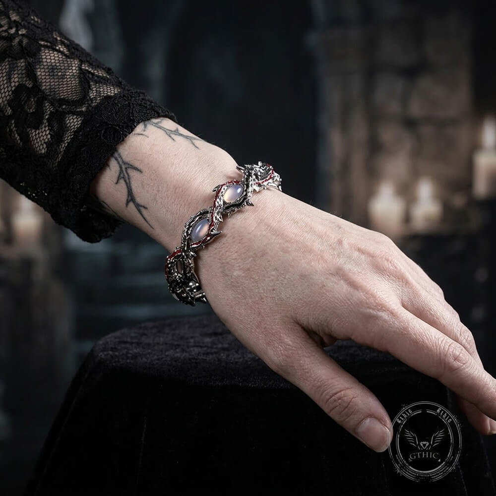 Dark Thorn Vintage Copper Open Bracelet | Gthic.com