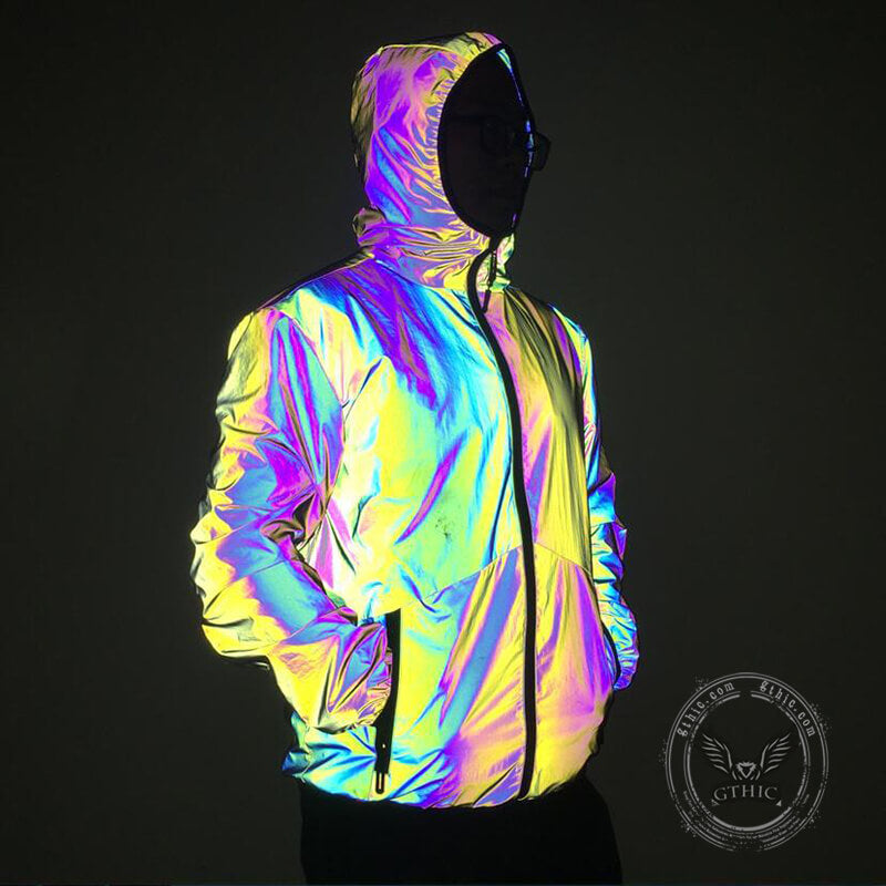 Dazzle Color Reflection Hooded Jacket | Gthic.com