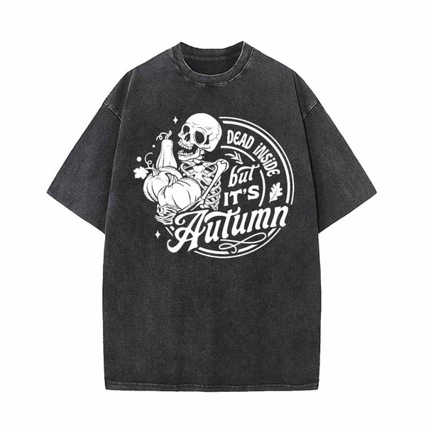 Dead Inside But It's Autumn Vintage Washed T-shirt | Gthic.com