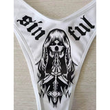 Death Cross Print Women’s Bikini Set