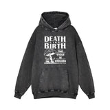 Death Like Birth Mushroom Vintage Vintage Washed Hoodie