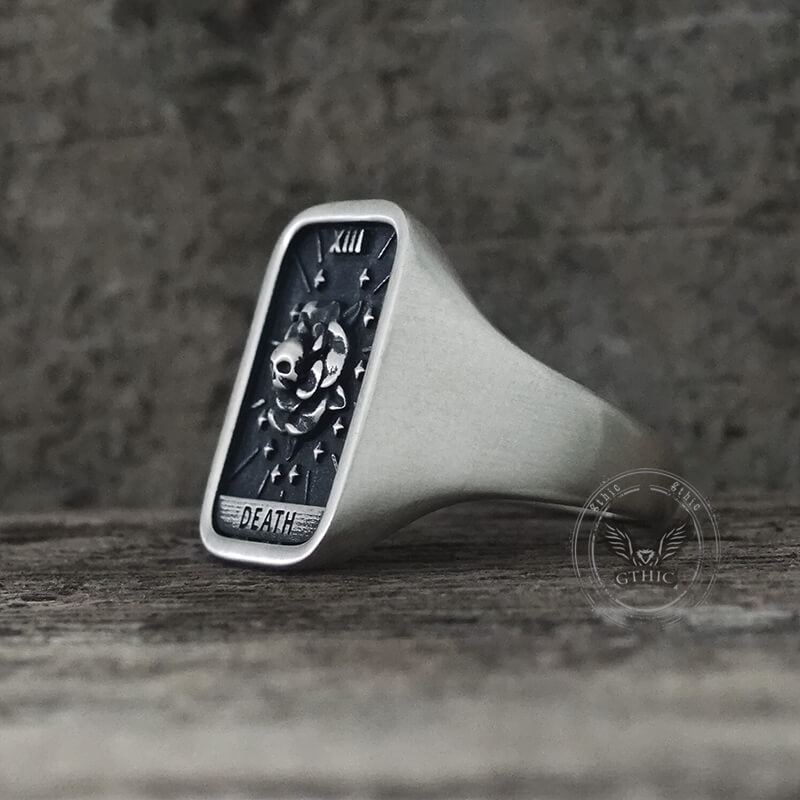 Death Major Arcana Tarot Sterling Silver Ring | Gthic.com
