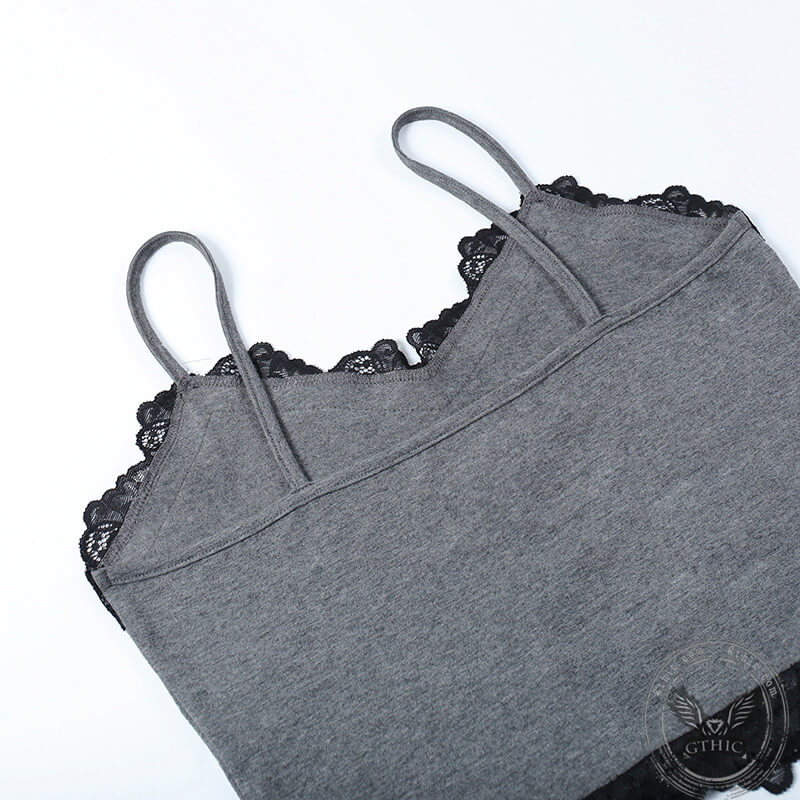 Death Moth Print Lace Crop Top | Gthic.com