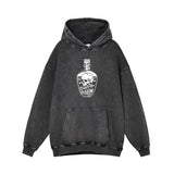 Death Potion Skull Vintage Washed Hoodie 01 | Gthic.com