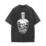 Death Potion Skull Vintage Washed T-shirt 01 | Gthic.com