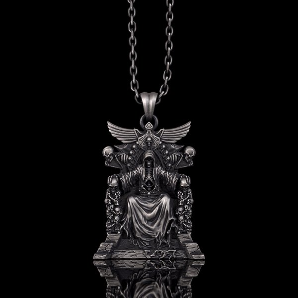 Death Regal Throne Sterling Silver Pendant | Gthic.com