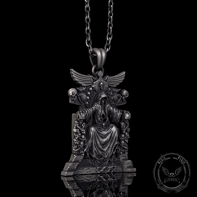 Death Regal Throne Sterling Silver Pendant | Gthic.com