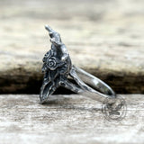 Deer And Rose Stainless Steel Skull Ring | Gthic.com