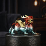 Deluxe Attract Wealth Color Brass Pixiu Figurine | Gthic.com