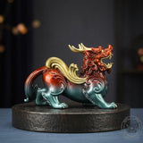 Deluxe Attract Wealth Color Brass Pixiu Figurine | Gthic.com