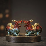 Deluxe Attract Wealth Color Brass Pixiu Figurine | Gthic.com