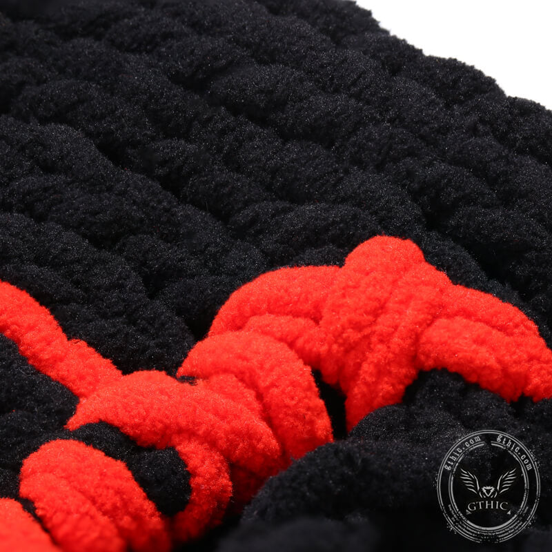 Demon Horn Knit Ski Mask Balaclava Hat