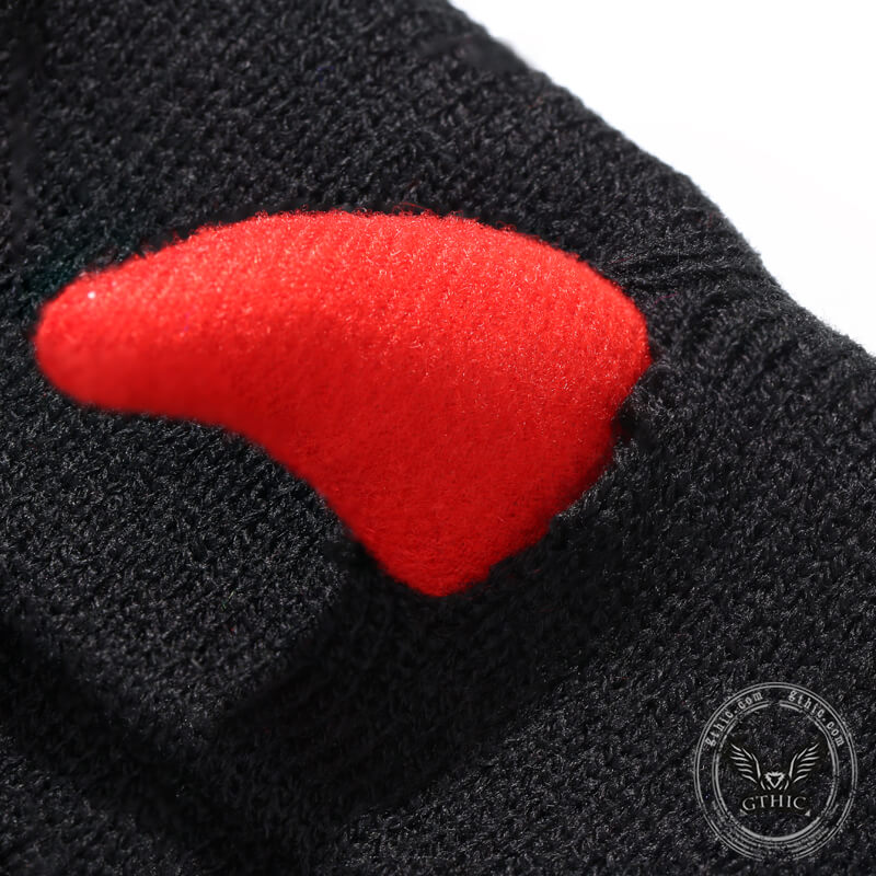Demon Horned Knitted Beanie Hat