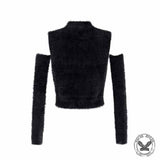 Detached Sleeve Knitted Emo Sweater