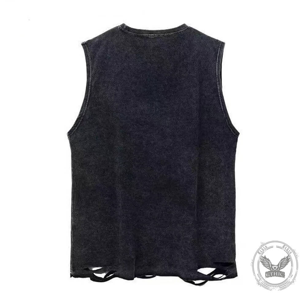 Mike Cheese Hairy Vintage Washed Vest Top