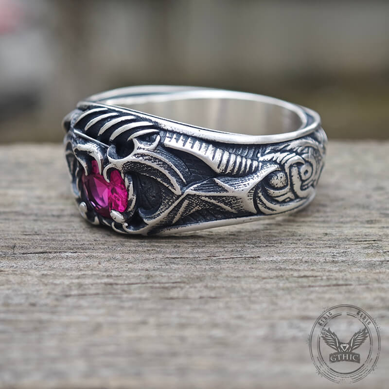 Devil Claw Gemstone Sterling Silver Ring