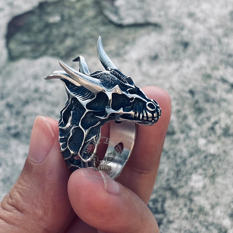 Devil Doc Ring Devil Dragon Skull Sterling Silver Ring – GTHIC