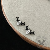 Devil Gem Wings G23 Titanium Alloy Earrings Ear Bone Studs | Gthic.com