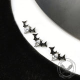 Devil Gem Wings G23 Titanium Alloy Earrings Ear Bone Studs | Gthic.com