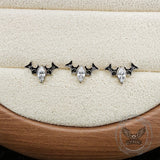 Devil Gem Wings G23 Titanium Alloy Earrings Ear Bone Studs | Gthic.com