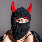 Devil Horns Knitted Balaclava Hat | Gthic.com