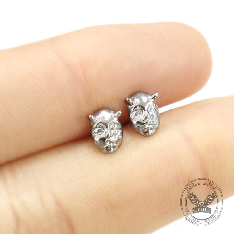 Devil Mask G23 Titanium Ear Cartilage Piercing | Gthic.com