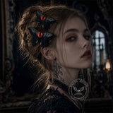 Devil's Eye Butterfly Fabric Resin Gothic Hair Clips | Gthic.com