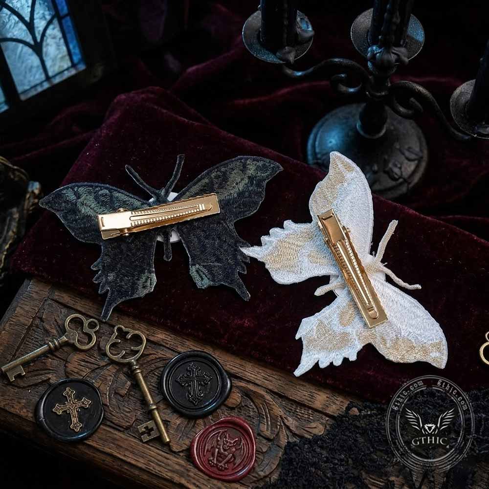 Devil's Eye Butterfly Fabric Resin Gothic Hair Clips | Gthic.com
