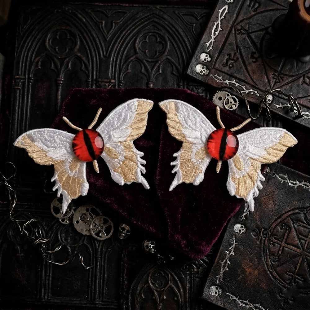 Devil's Eye Butterfly Fabric Resin Gothic Hair Clips