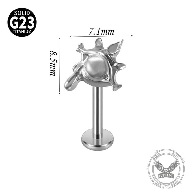 16G Crossbones Skull Titanium Piercing Lip Ring