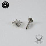 16G Crossbones Skull Titanium Piercing Lip Ring
