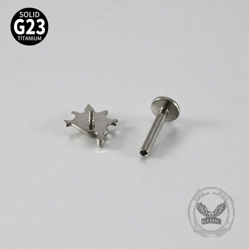 16G Crossbones Skull Titanium Piercing Lip Ring
