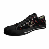 Devil Skeleton Cat Polka Dot Canvas Shoes | Gthic.com