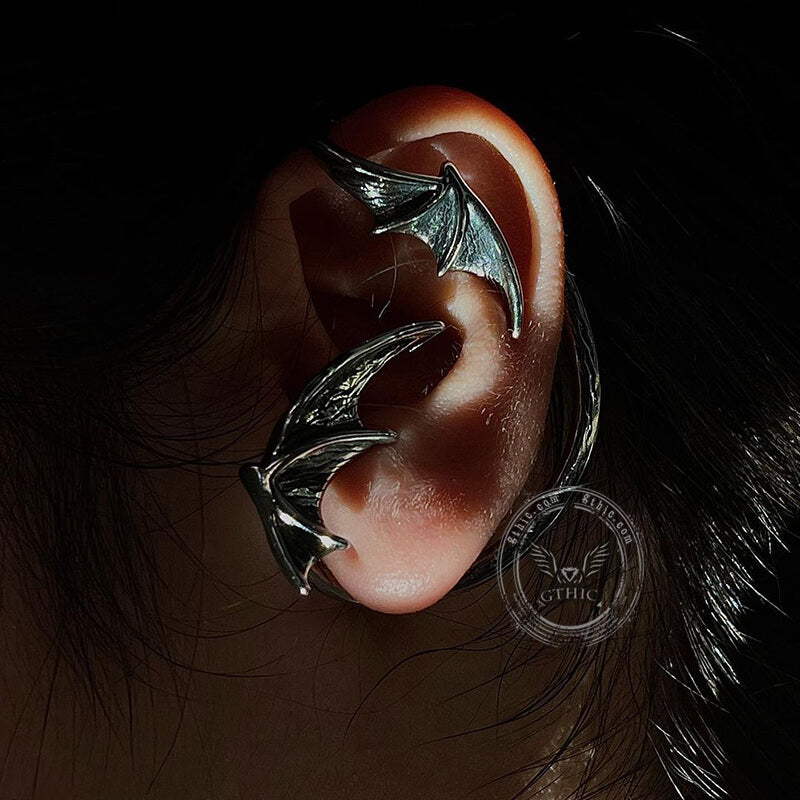 Devil Wings Stainless Steel Ear Cuffs