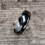 Diamond Faceted Engagement Ceramic Ring | Gthic.com
