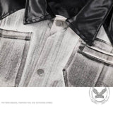 Distressed Punk Patchwork Motorcycle PU Leather Jacket