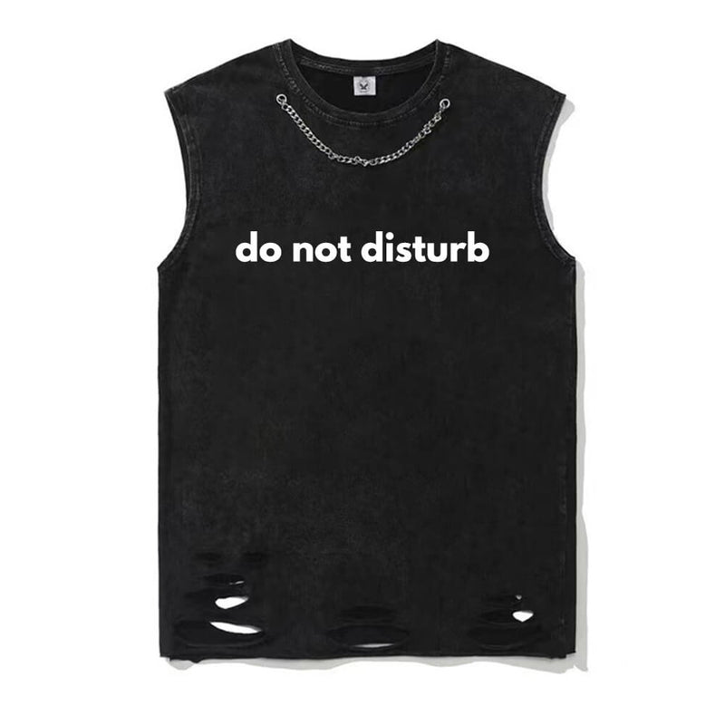 Do Not Disturb Vintage Washed T-shirt Vest Top | Gthic.com