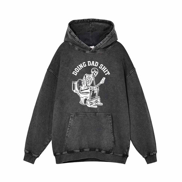 Doing Dad Shit Skull Vintage Washed Hoodie | Gthic.com