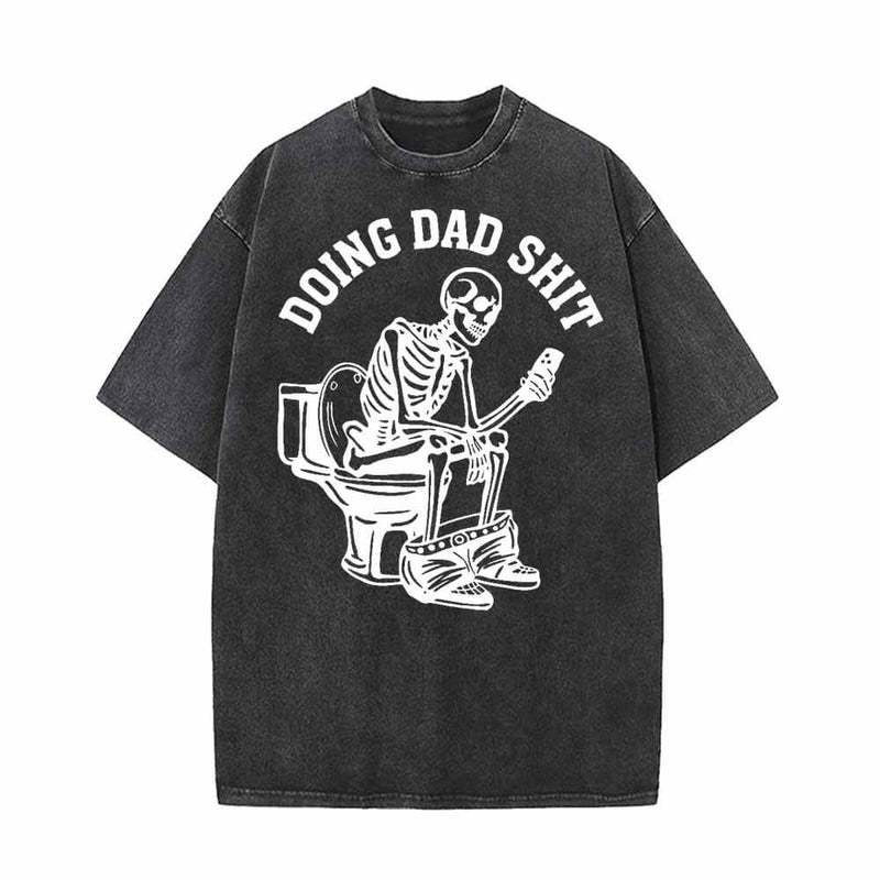 Doing Dad Shit Skull Vintage Washed T-shirt | Gthic.com