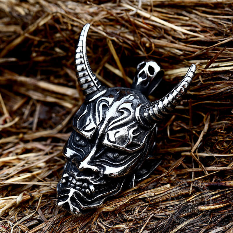 Domineer Hannya Oni Mask Stainless Steel Pendant | Gthic.com