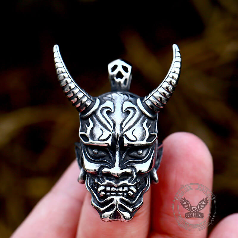 Domineer Hannya Oni Mask Stainless Steel Pendant