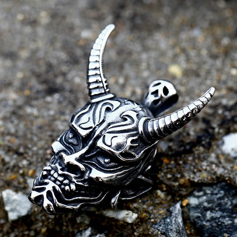 Domineer Hannya Oni Mask Stainless Steel Pendant | Gthic.com