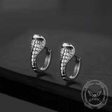Domineering Cobra Shaped Sterling Silver Earrings 01 | Gthic.com