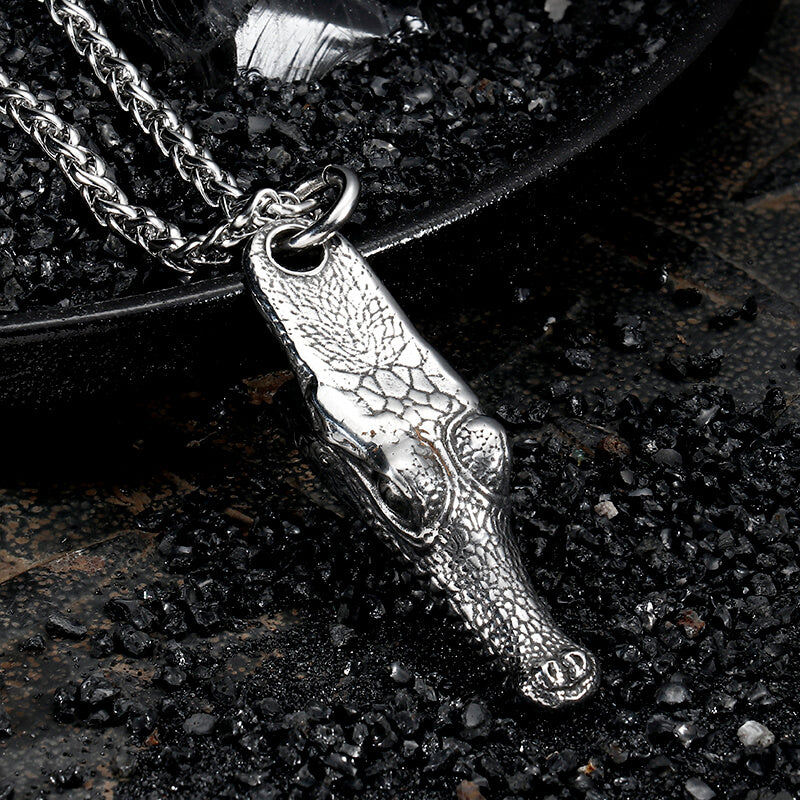 Domineering Crocodile Head Stainless Steel Pendant | Gthic.com