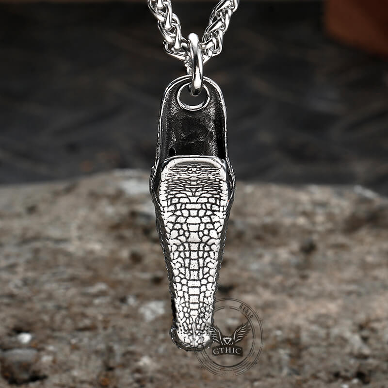Domineering Crocodile Head Stainless Steel Pendant | Gthic.com