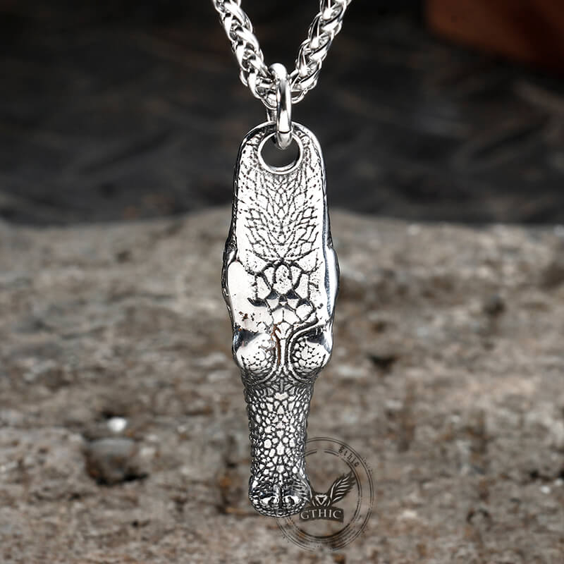 Domineering Crocodile Head Stainless Steel Pendant | Gthic.com