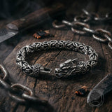 Domineering Dragon Byzantine Stainless Steel Nordic Bracelet | Gthic.com