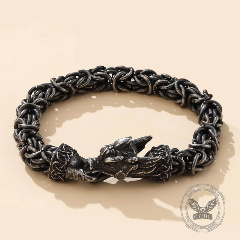 Domineering Dragon Byzantine Stainless Steel Nordic Bracelet
