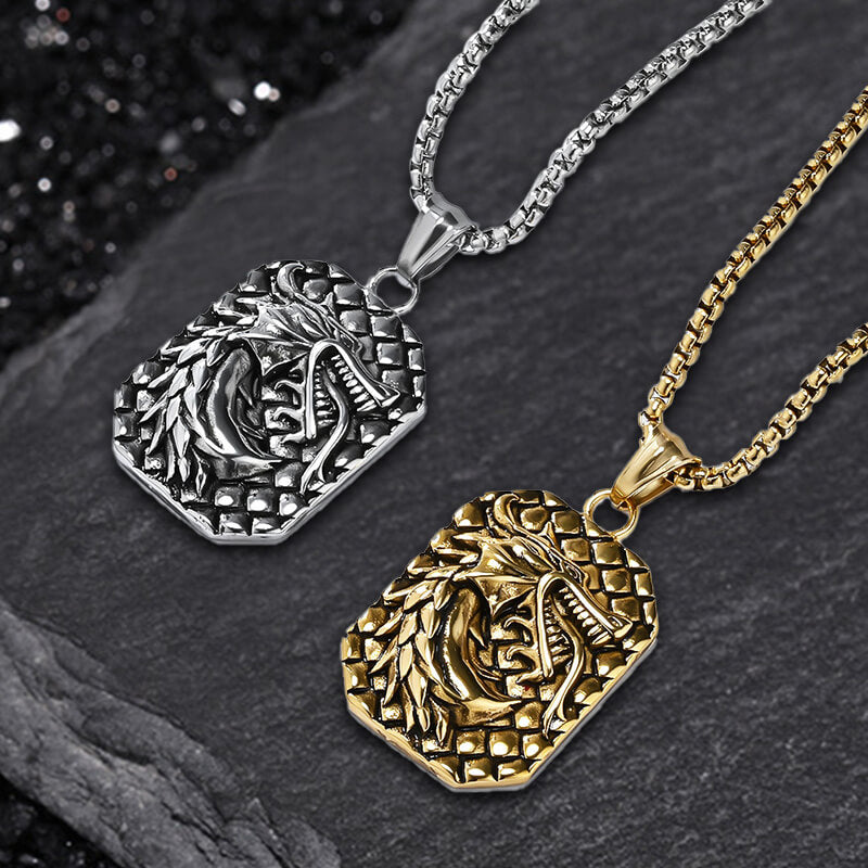 Domineering Dragon Head Stainless Steel Necklace 01 | Gthic.com
