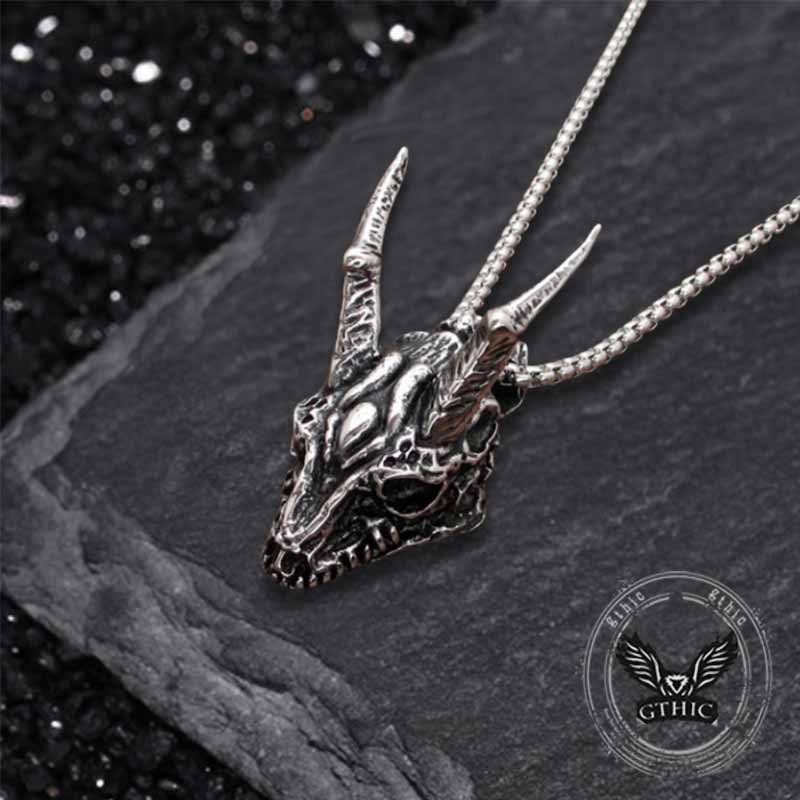 Domineering Dragon Head Stainless Steel Punk Pendant | Gthic.com